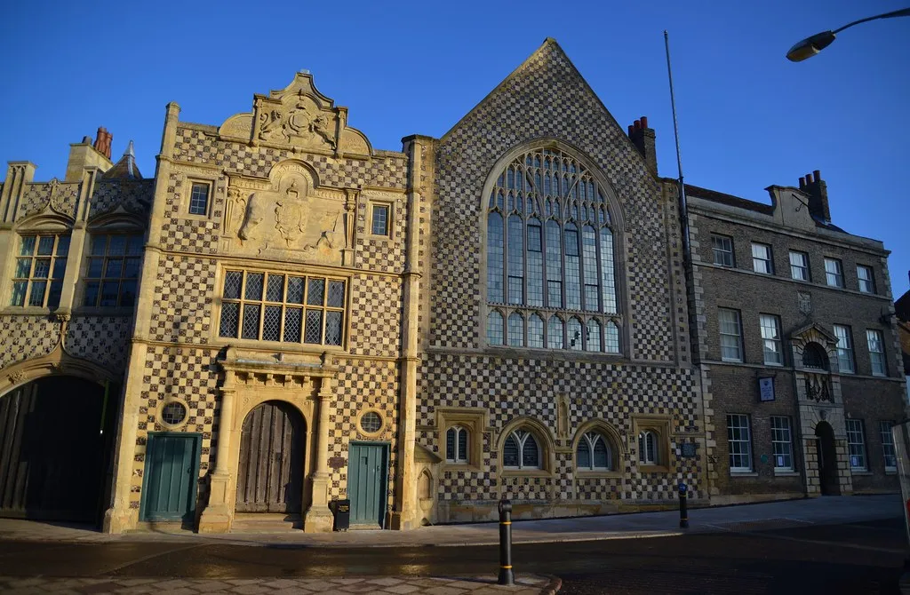 King's Lynn Town Hall and Trinity Guildhall with their chequered flint front